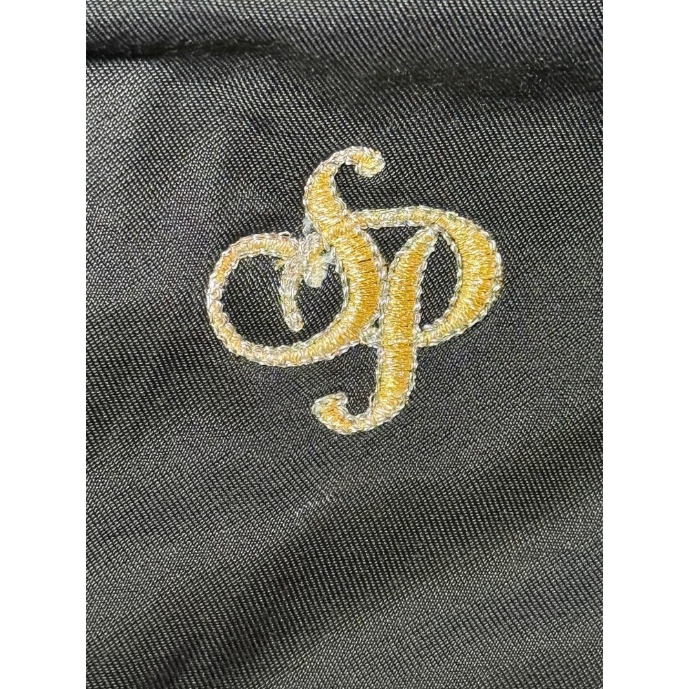 South Pole Large Womens Hooded Bomber Jacket Black Gold Hardware Streetwear - Picture 8 of 12